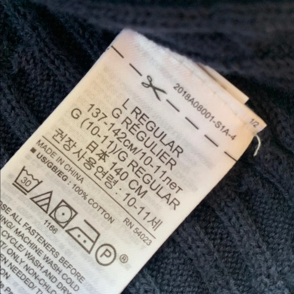 GAP Navy Blue Cable Knit Sweater Cardigan L 10/11 EUC
